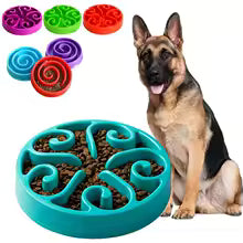 Pet Dog Slow Feeder Bowl Fun Non Slip Anti-Gulping Slower Food Feeding Di